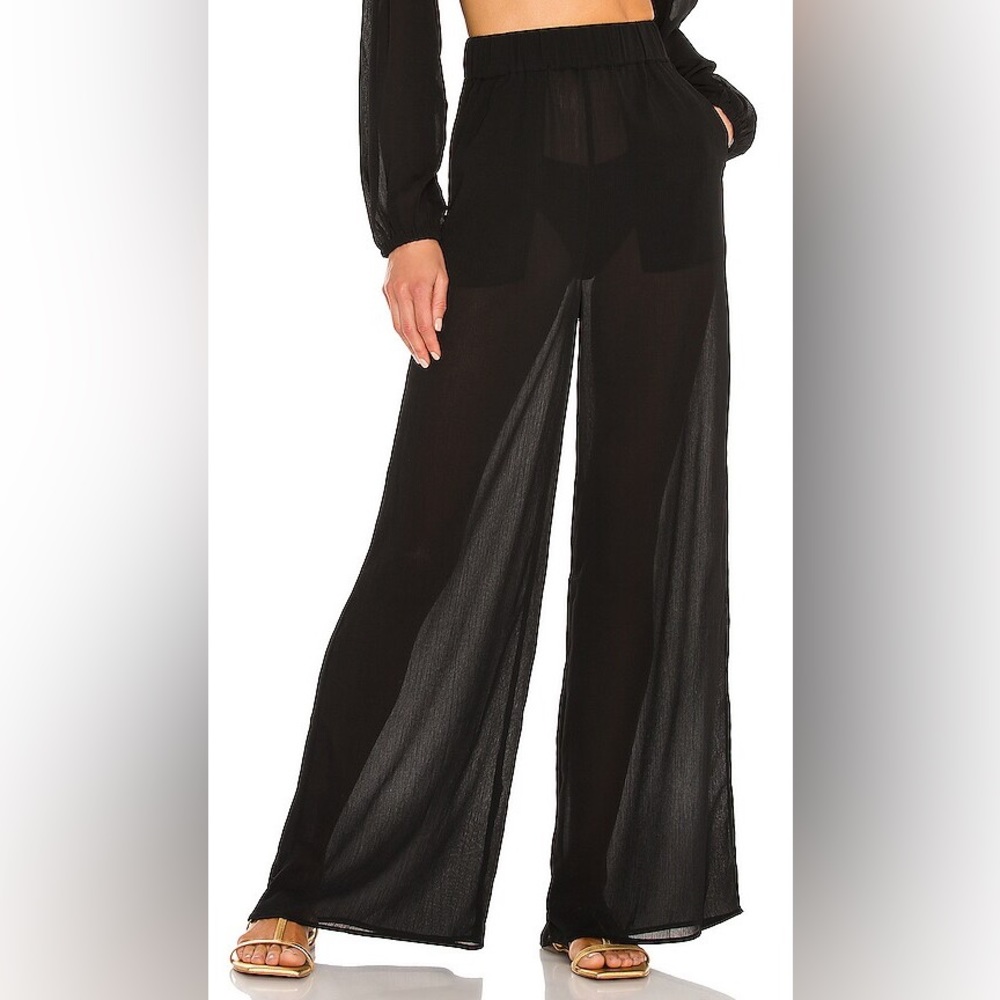 Michael Costello Black Sheer Swim Coverup Pants